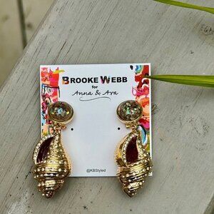 Brand New Anna & Ava x Brooke Webb KBStyled Maya Embellished Shell Drop Earrings